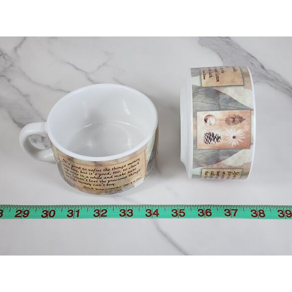 Chicken Bowl Soup Mug Cup For The Soul Giftco Kitchen Dinnerware x2 Vintage - Picture 13 of 13